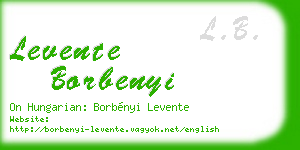 levente borbenyi business card