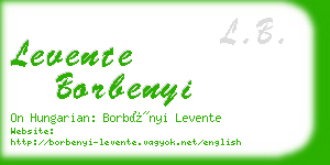 levente borbenyi business card